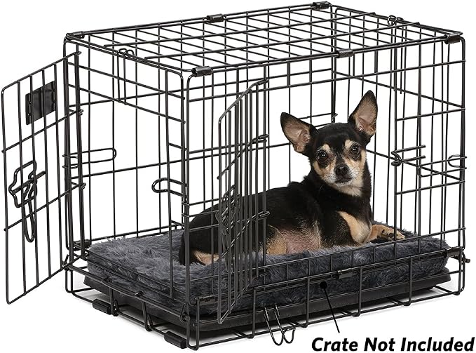 MidWest Homes for Pets QuietTime XXS Dog Bed - Gray Faux Fur Bolster, Ultra-Soft and Machine Washable, Fits 18-Inch Crates and Carriers, for Small Dogs and Cats - Image 3