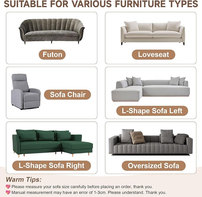OTOB Couch Cover for Dogs Washable, Non Slip Plush Fuzzy Sofa Covers for 3 Cushion Couch All Seasons, Kids Pet Friendly Soft Cozy Furniture Protector Sofa Slipcovers (Khaki, 27.6" x 82.7") - Image 9