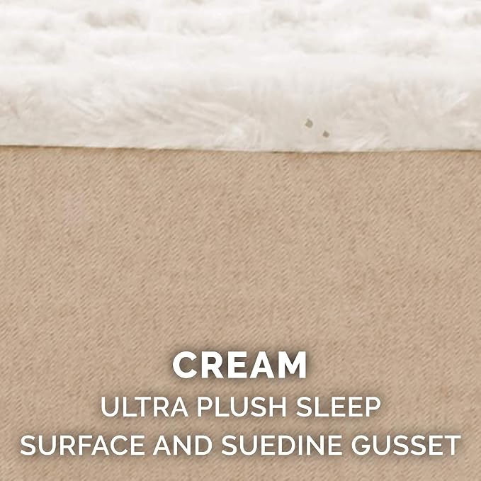Furhaven Orthopedic Dog Bed for Large Dogs w/ Removable Washable Cover, For Dogs Up to 95 lbs - Ultra Plush Faux Fur & Suede Mattress - Cream, Jumbo/XL - Image 7