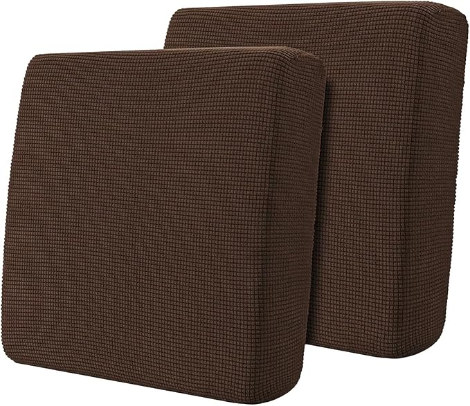 Hokway 2 Piece Individual Couch Cushion Slipcovers Stretch Reversible Cushion Protector Slipcovers Sofa Cushion Protector Covers(Chocolate,Small-2PC) by Hokway