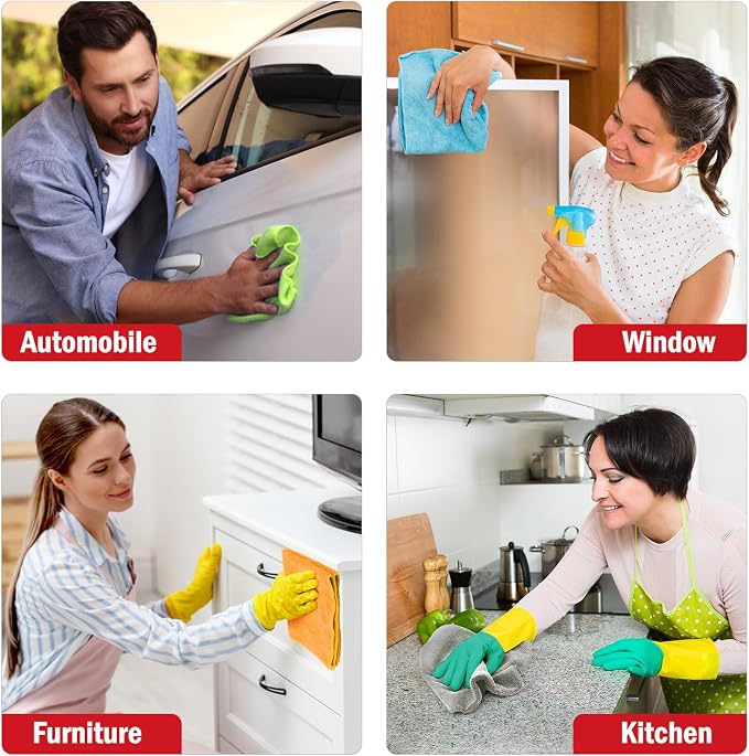 AIDEA Microfiber Cleaning Cloth 150 Pack, Microfiber Towels for Cars, Soft & Absorbent Cleaning Rags, Premium Lint Free Shop Towels for House, Kitchen, Car, 12inx16in - Image 6