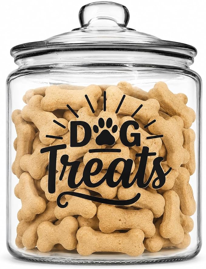 kitchentoolz 1-Gallon Glass Dog Treat Container Airtight – Large Countertop Dog Cookie Jar with Lid for Dog Treat Storage, Decorative Treat Jar & Dachshund Accessories - Image 9