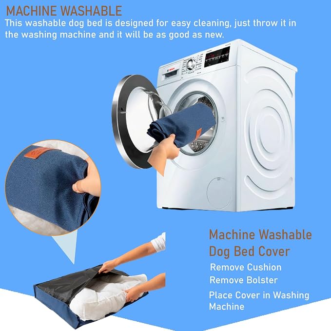 Dog Bed- Crate Bed Orthopedic for Medium and Large Dogs, Soft, Warm and Durable, Removable Washable Cover - Waterproof Inner Lining and Non-Slip Bottom. - Image 4