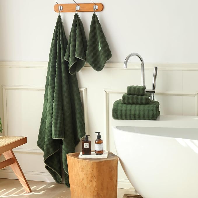 Bath Sheet 40x80 Inches Microfiber Extra Large BathTowel Super Soft Absorbent Quickly Dry Shower Towel for Bathroom (Olive Green, PK 1) - Image 3