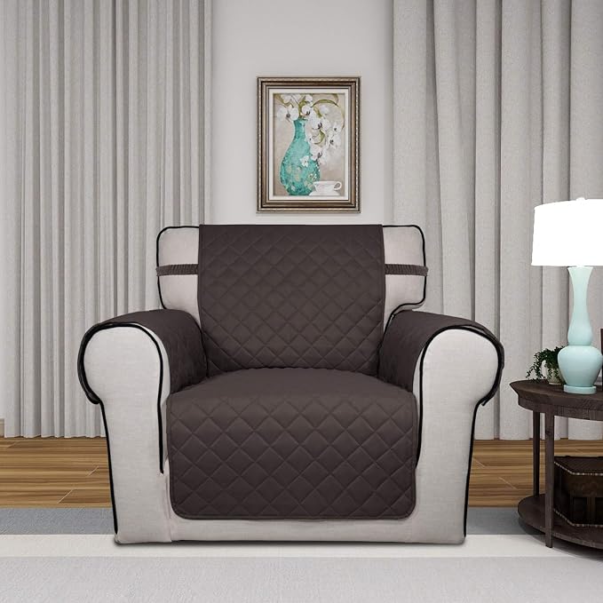 PureFit Reversible Chair Sofa Cover Dog Couch Covers for Sofa, 25.5 in | Chocolate/Chocolate, Water Resistant Couch Protector, Washable Pet Couch Cover with Non Slip and Elastic Straps For Kids - Image 2