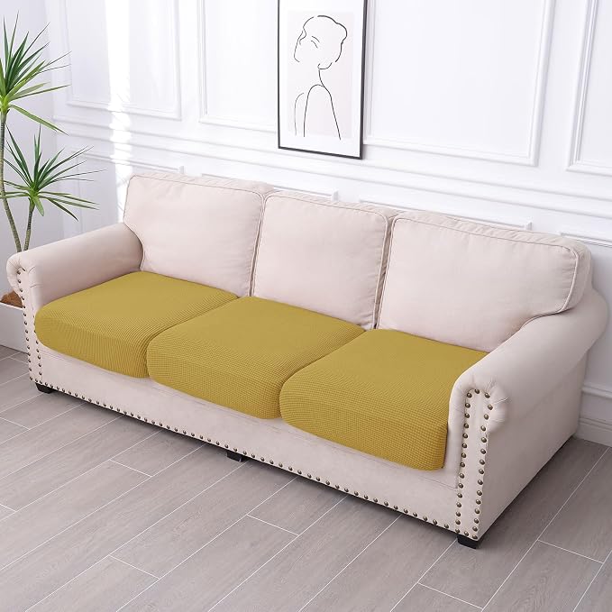 hyha Waterproof Couch Cushion Covers for Pets, Non Slip Sofa Seat Cover | Stretch Jacquard Fabric, Elastic Bottom, Non Slip Fit, Waterproof Protection, Pet Hair Protection (3 Pieces) - Image 8