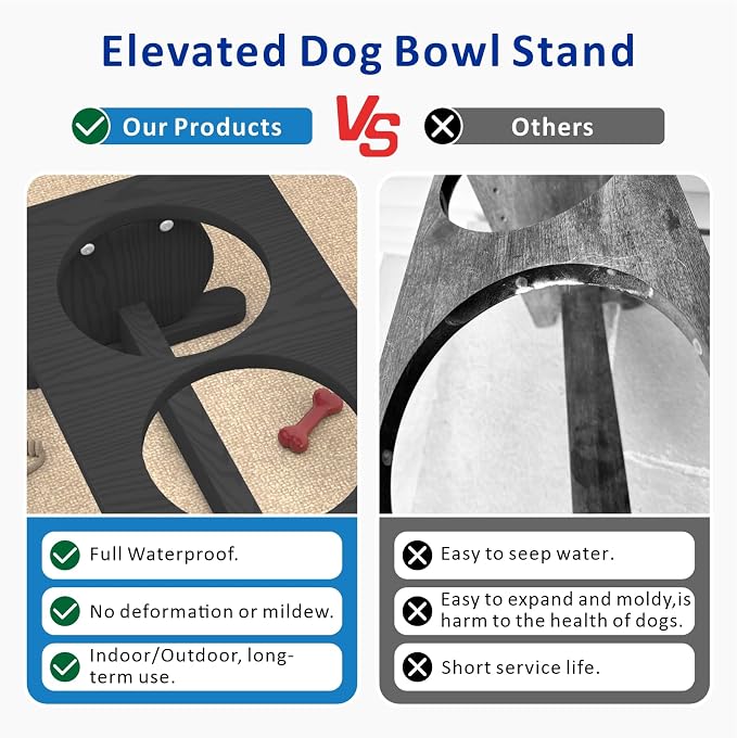 Raised Dog Bowl Stand for Small Sized Breed, Feeding Station with 21 oz 2 Stainless Steel Bowls & Licking Plate,Dog Food Bowl Black - Image 5