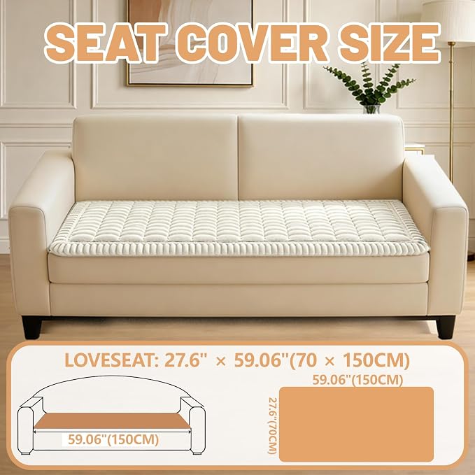 Couch Cover for Dogs Washable,Non Slip Fuzzy Durable Pet Friendly Cozy | Soft Slipcovers for 3 Cushion Sofa Cover,Plush Thick Protector Fits Mat Bed Leather & Fabric Couches (White 27.6"x59") - Image 4