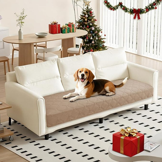 Waterproof Dog Bed Cover Pet Blanket, Soft Couch Cover for Dogs Washable, Non-Slip Dog Blanket Protect Furniture Couch Sofa Car for Puppy Large Dogs Cat (30x70 Inch, Khaki) by CYCMACOHOME