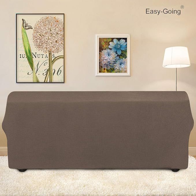 Easy-Going Stretch Oversized Sofa Couch Slipcover Washable Camel | 1-Piece Extra large Sofa Cover Furniture Protector Couch Soft with Bottom for Kids, Polyester Spandex Jacquard - Image 4