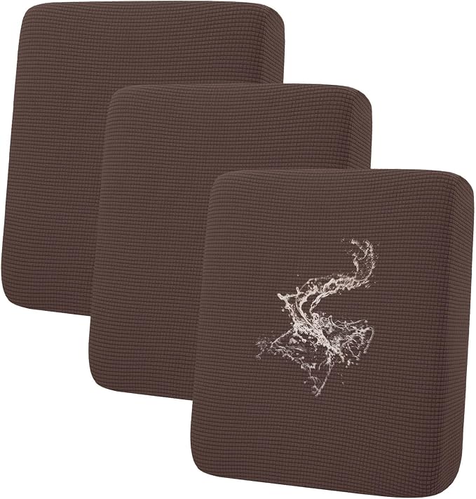 hyha Waterproof Couch Cushion Covers for Pets, Non Slip Sofa Seat Cover | Stretch Jacquard Fabric, Elastic Bottom, Non Slip Fit, Waterproof Protection, Pet Hair Protection (3 Pieces) by hyha