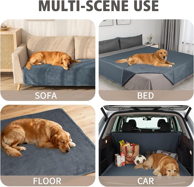 Ameritex Pet Bed Blanket Reversible 100% Waterproof Velvet Super Soft for Sofa and Bed - Image 2