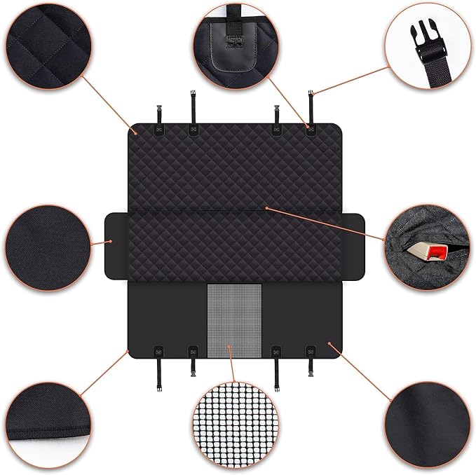 GXT Dog Back Seat Cover Protector for Cars SUV and Trucks with Mesh Window, Scratchproof Nonslip and Waterproof Material - Image 7