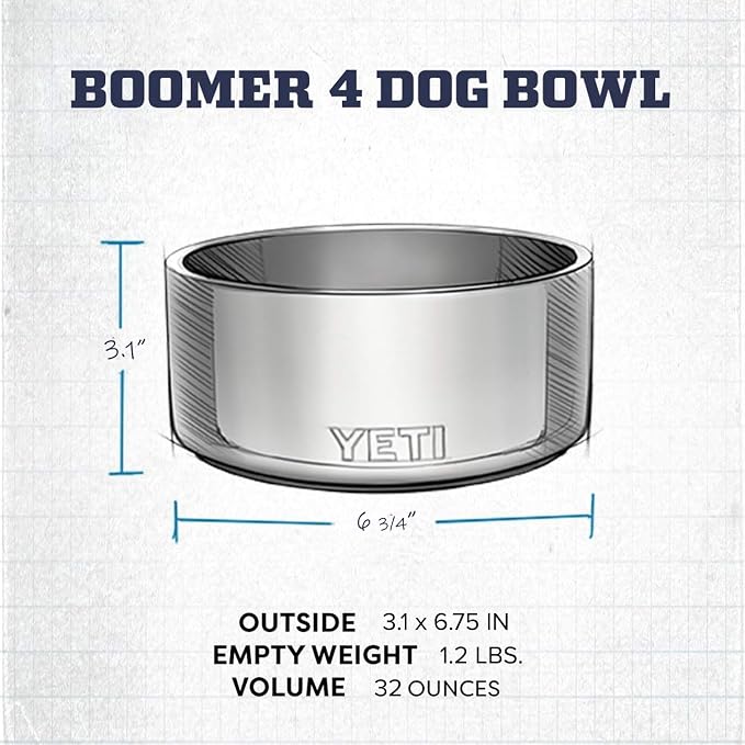 YETI Boomer 4, Stainless Steel, Non-Slip Dog Bowl, Holds 32 Ounces - Image 5