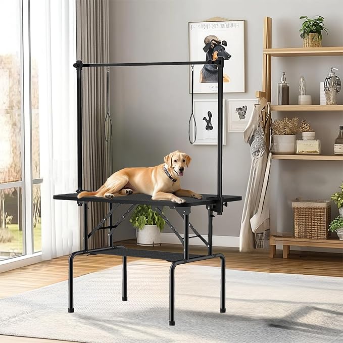 36 Inch Foldable Dog Grooming Table with Adjustable Arm, Nooses & Storage Basket - Non-Slip Pet Grooming Station for Dogs & Cats - Supports Up to 300 lbs (36 inches) - Image 6