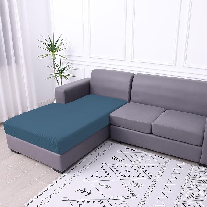 hyha Waterproof Sectional Couch Covers, Non Slip Sofa Cushion Covers | L Shape Sectional Fit, Stretch Jacquard Fabric, Elastic Bottom, Waterproof Protection (1 Piece for Chaise XL) - Image 7