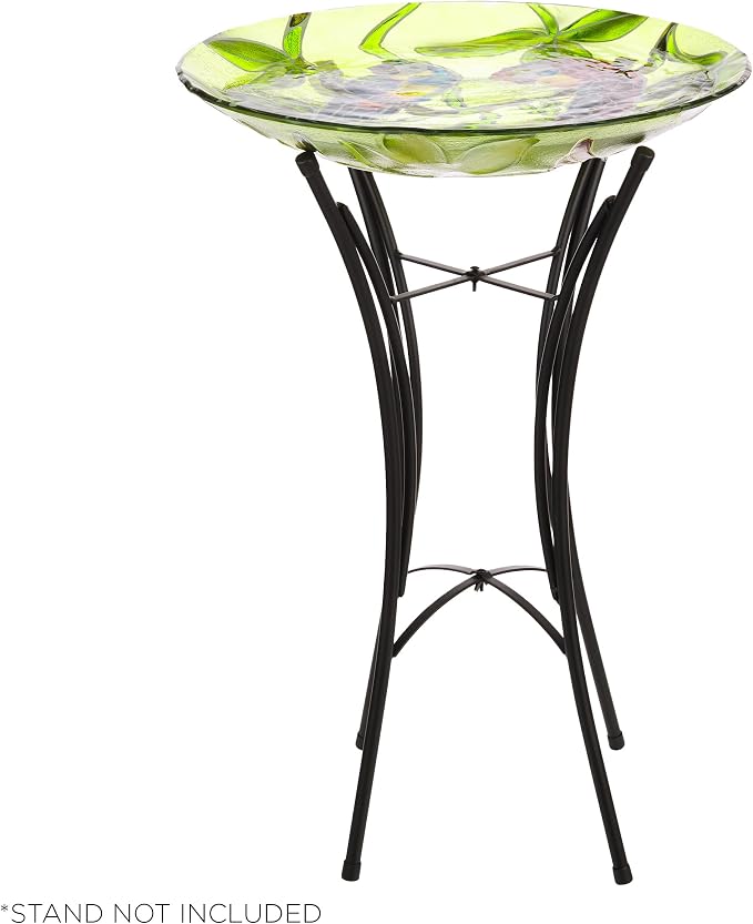 Alpine Corporation 18" Round Outdoor Birdbath Bowl Topper with Colorful Painted Parrot Design - Image 4