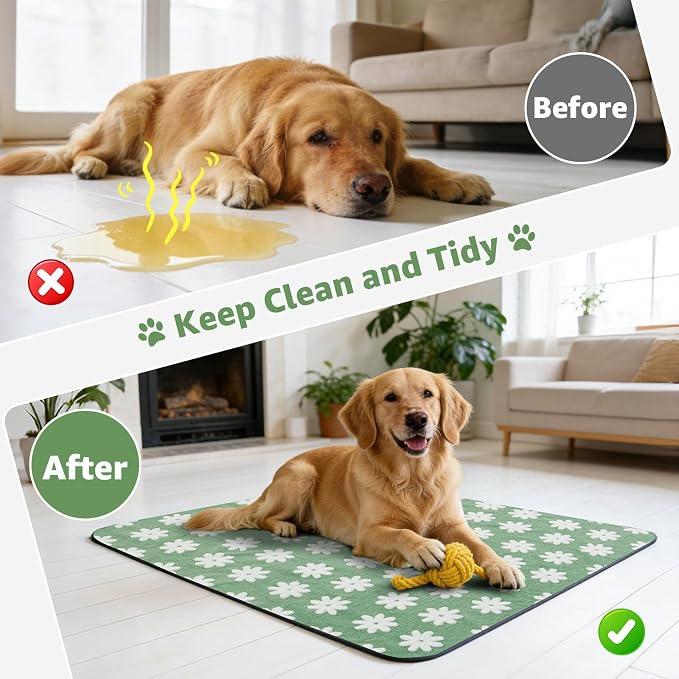 LOOBANI Extra Large Whelping Pad, 48"x48" Dog Pee Pads Washable, 2 Pack | Soft Reusable Dog Playpen Mat, Fast Absorbent, Non Slip, Waterproof And Leakproof For Floor, Crate, Potty Training - Image 8