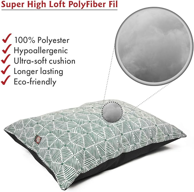 Majestic Pet Rectangle Medium Dog Bed Washable – Non Slip Comfy Pet Bed – Dog Crate Bed Super Value Pillow Dog Bed – Dog Kennel Bed for Sleeping - Dog Bed Medium Breed 35 x 28 Inch – Charlie Emerald - Image 3