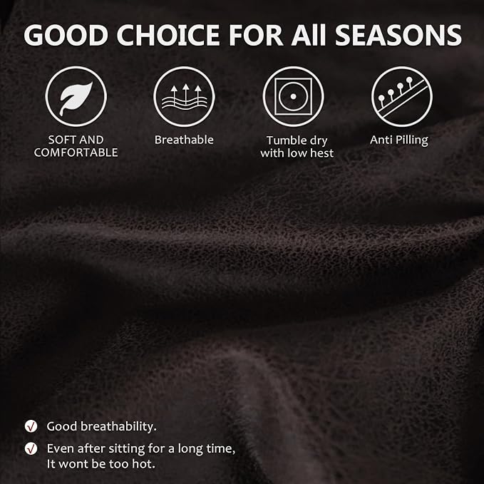 ANARACHON Leather Look Couch Cushion Covers Sofa Seat Slipcovers Sets Couches Furniture Protector for Sectional Armchair Loveseat Pets Kids Stretch Spandex Fabric (1 T-Cushion Armchair, Chocolate) - Image 5