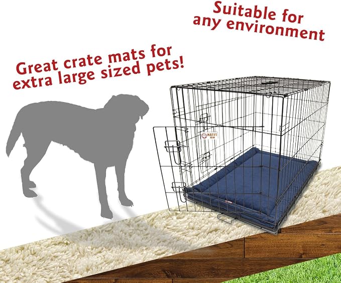 Majestic Pet 720570929999 Villa Crate Dog Bed Mat, Navy Blue, 48" - Image 4