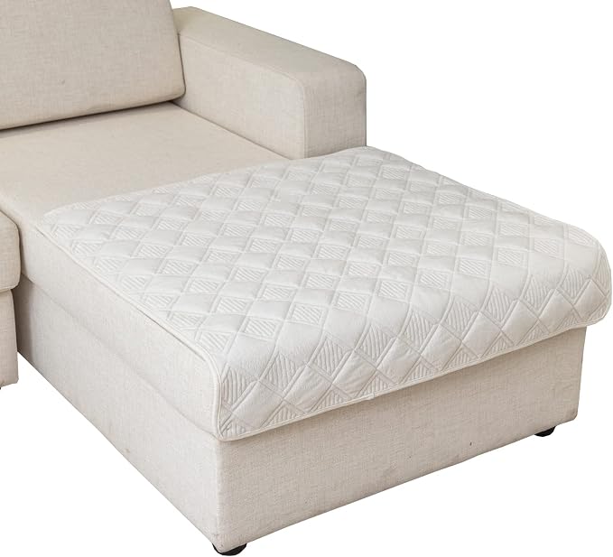 Eismodra Sectional Couch Covers,L Shape Sofa Slipcover Furniture Protector for Dogs Cats Pet Chaise Lounge 3 Cushion Couch Loveseat,White 36 x 36 inches (Only 1 Piece) by Eismodra