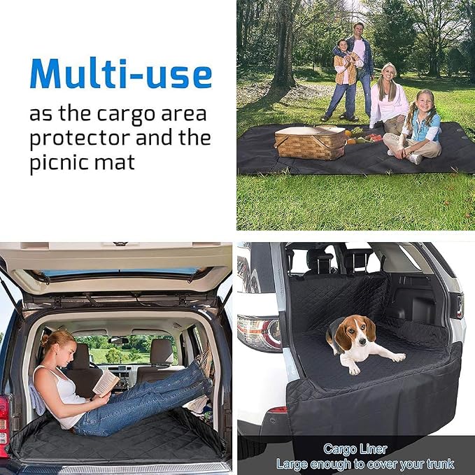SUV Cargo Liner for Dogs Waterproof Nonslip Car Pet Seat Covers Back Seat with Bumper Flap Protector Washable Boot Cover Mats for Cars SUVs Vans Trucks (Grey) - Image 6