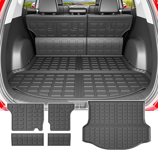powoq Cargo Mat Compatible with 2013 2014 2015 2016 2017 2018 Toyota RAV4 Cargo Liner Backrest Mat TPE All Weather Replacement for Toyota RAV4 Accessories (Trunk Mat+Backrest Mats) by powoq