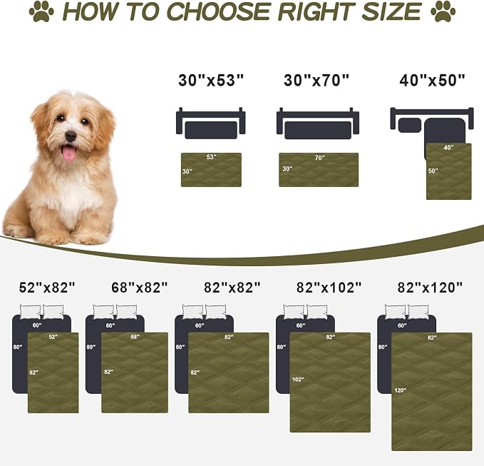 Smiry Waterproof Dog Bed Cover, Reversible Pet Blanket for Sofa Couch | Soft Washable Dog Blanket, Leakproof Couch Cover for Dogs Cats & Furniture Protection, 30x70, Green/Navy - Image 6