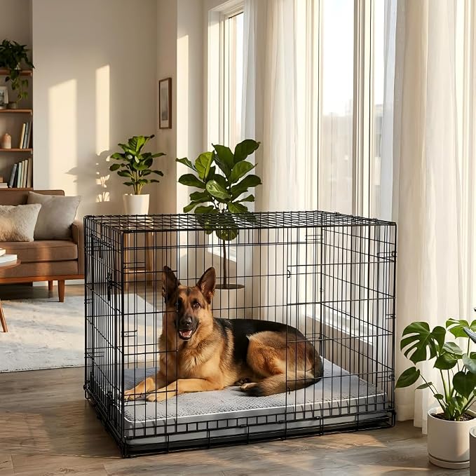 LEXTRO XXL Waterproof Orthopedic Dog Bed for Crate Mat, 47x29 Extra Large | Dog Bed Washable with Removable Washable Cover, Comfortable Dogs Crate Pad for Large Size Dogs, Gray - Image 5