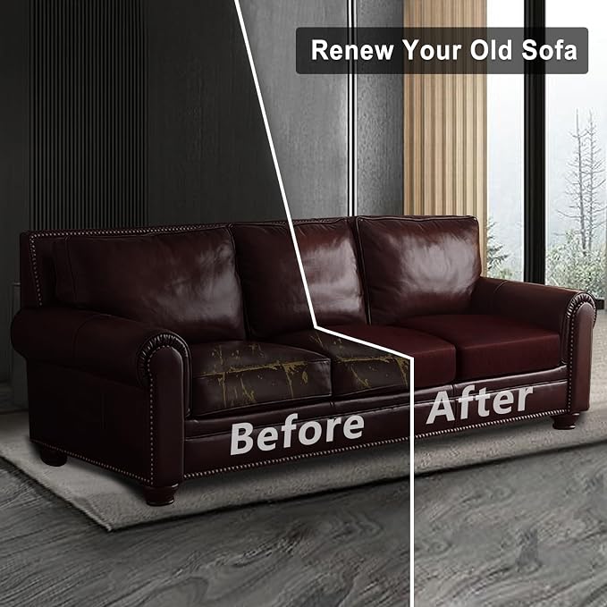ANARACHON Leather Look Couch Cushion Covers Sofa Seat Slipcovers Sets Couches Furniture Protector for Sectional Armchair Loveseat Pets Kids Stretch Spandex Fabric (3 Cushion Sofa, Burgundy) - Image 7