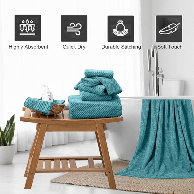 Hand Towels Set 2 Pack-16“x31”,Ultra Soft Microfibers Bathroom Towel Set Highly Absorbent Quick Dry Luxury Premium Towel Lightweight Durable Hand Towel Collection for Hotel Spa Gym Kitchen,Green - Image 6