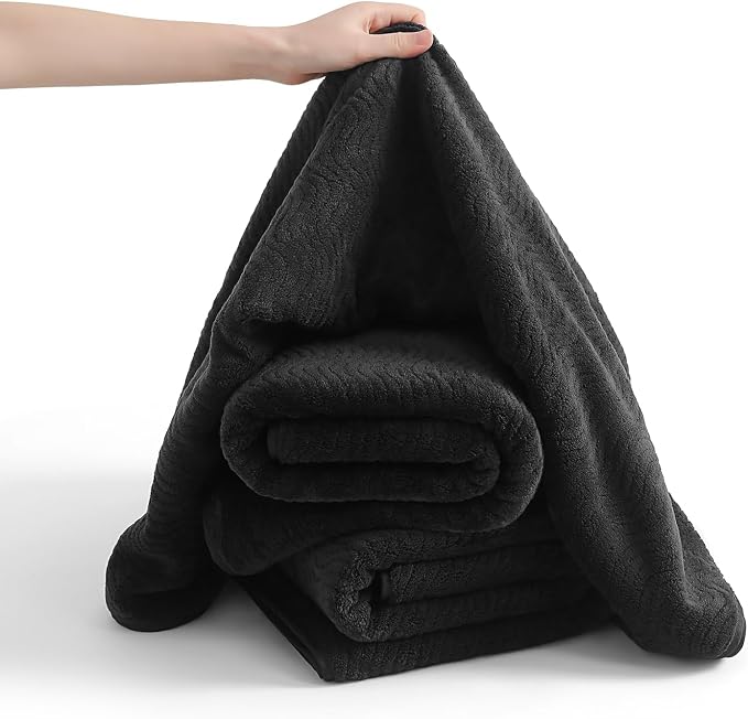 8 Piece Bath Towel Set Black|2 Oversized Large Bath Sheet,2 Hand Towels,4 Washcloths| Ultra Soft Cozy Bath Towel Set for Bathroom Hotel Gym Spa,Highly Absorbent & Quick Dry Bathroom Towel Collections - Image 4
