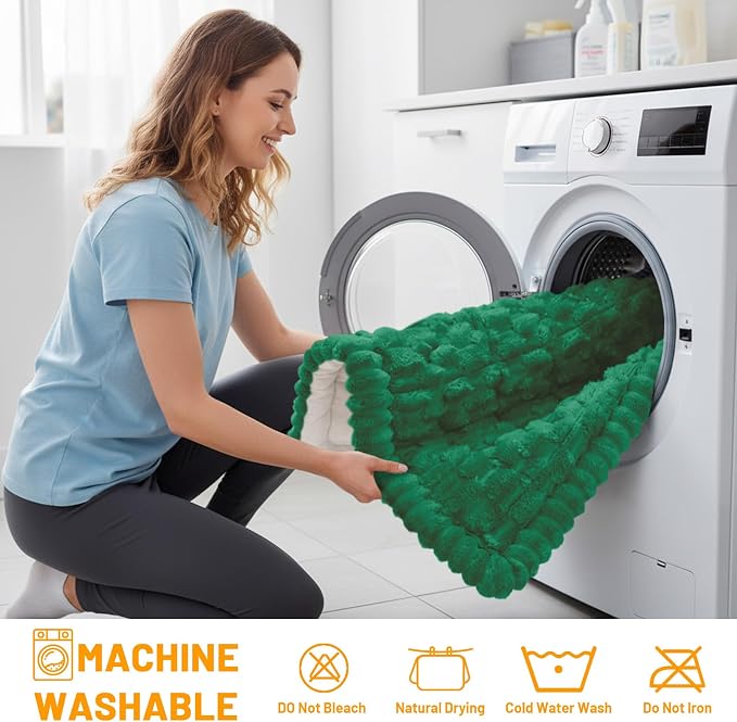 Smiry Non Slip Couch Covers for Dogs, Scratch Resistant Pet Sofa Protector | Machine Washable Soft Fuzzy Thick Furniture Cover for Sofa Loveseat Sectional Large Dogs, Emerald Green, 27.6" x 27.6" - Image 8