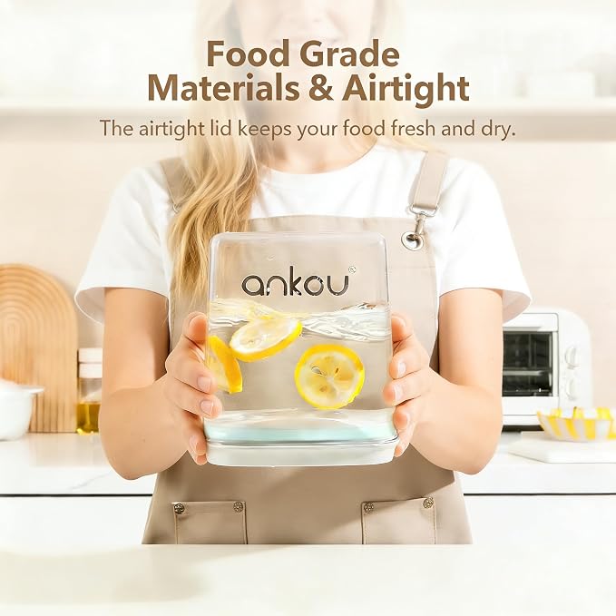 Ankou Dog Food Storage Containers Set, 4.2 QT with 130 ml Scoop & 2.8 QT, Airtight BPA-Free | Stackable Pop Lid Plastic Containers for Kibble & Pet Treats - Image 3