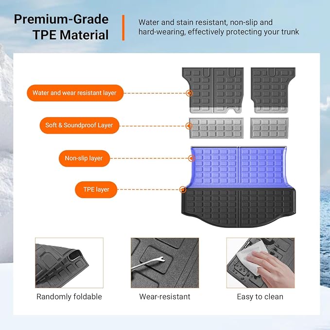powoq Cargo Mat Compatible with 2013 2014 2015 2016 2017 2018 Toyota RAV4 Cargo Liner Backrest Mat TPE All Weather Replacement for Toyota RAV4 Accessories (Trunk Mat+Backrest Mats) - Image 5