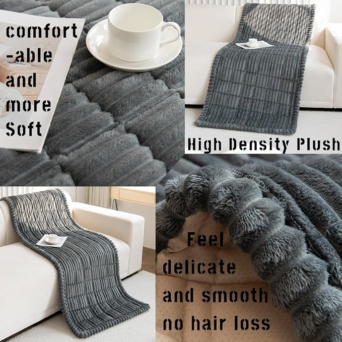 Mitid Sofa Cover Fuzzy Couch Cover for Pet, Couch Covers for Dogs Pets Mat | Washable Non-Slip Sofa Slipcover Cushion Protector Pets Friendly Mat, Dog Couch Cover, Square Couch Covers for Dogs Non Skid - Image 3