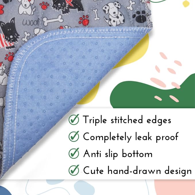 Caldwell's Pet Supply Co. 30x36 Potty Pads, Washable Pee Pads for Dogs, Reusable Pee Pad for Dogs, Puppy Potty Mat, Whelping Rug, Reusable Puppy Mat, Waterproof Rug for Dog, for Medium Dog (Set of 2) - Image 4
