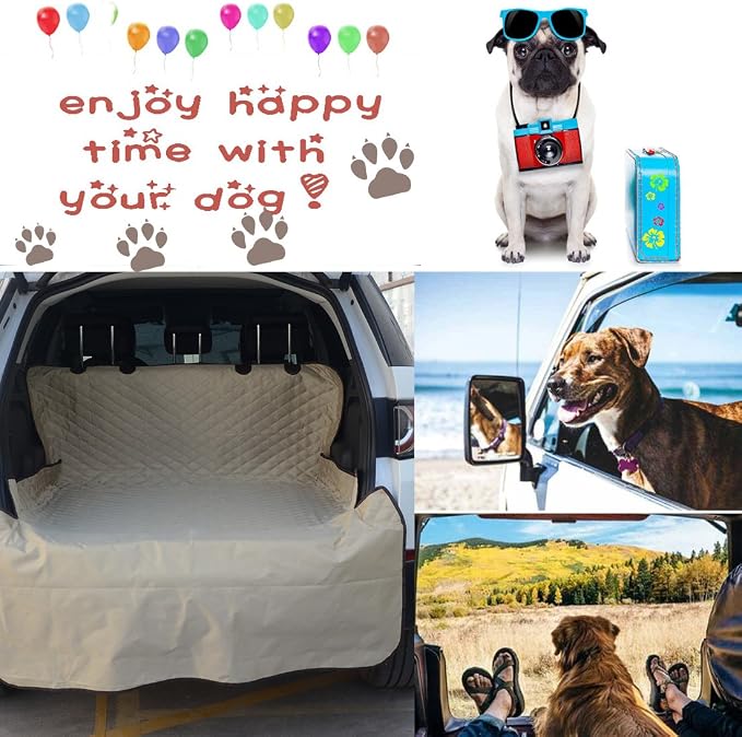 FLR Pet Dog Seat Cover for Car Waterproof Washable Pet Dog Mat Booster Seat Cover Car Pet Dog Protector Cover with 1 Pcs Pet Seat Safety Belt for Dogs SUV Cars Trucks-80X52in - Image 3