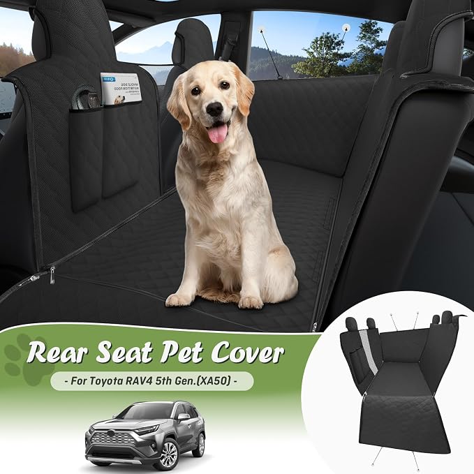 Shademax Custom for Toyota RAV4 Dog Seat Cover for Back Seat 2019-2025 2026 Dog Car Seat Cover for Rear Seat Pet Mat SUV Backseat Protector Waterproof Scratchproof Hammock Liner Oxford Fabric - Image 2