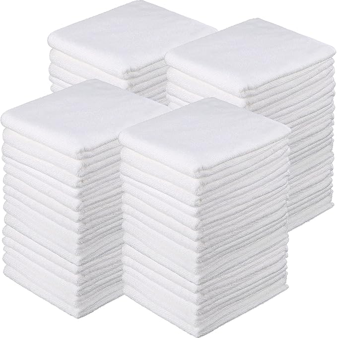 Shimeyao 40 Pack Bleach Proof Towels Microfiber Absorbent Resistant Hair Hand Towels Bulk Quick Dry for Barber Gym Bath Spa Shaving (White,16 x 29 Inch) by Shimeyao