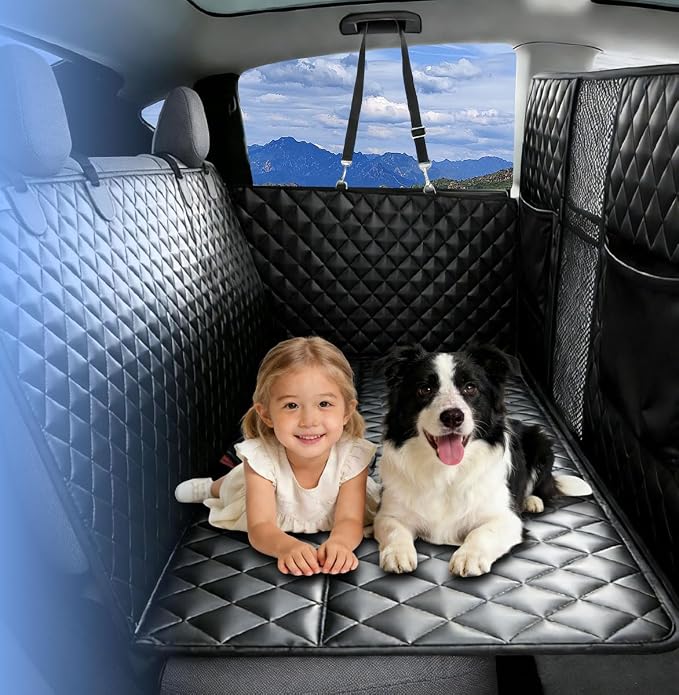 High Barrier Dog Car Seat Cover with Hard Bottom,Mesh Window,Waterproof,Anti Scratch,Safe,Easy to Use and Clean,Holds 330lbs,Foldable Car Seat Protector for Cars,SUVs,Small Pickup Trucks - Image 4