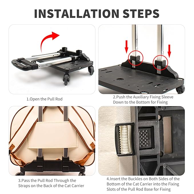 Dog Backpack Carrier with Wheels,Rolling Cat Carrier Backpacks Under 13.2lbs,Breathable,Foldable Pet Backpack for Small Dogs and Medium Cats with Detachable Trolley,Airline Approved