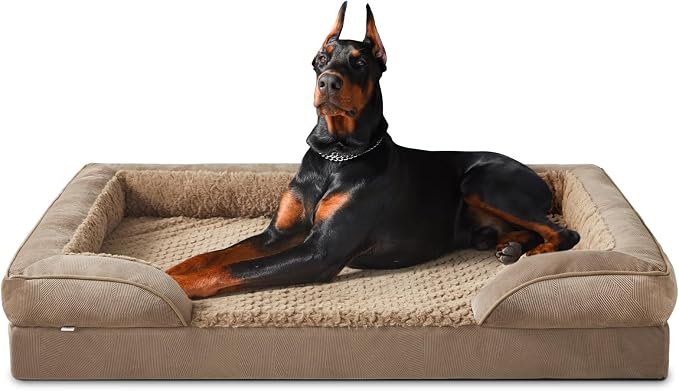 INVENHO Orthopedic Extra Large Dog Bed, XXL Waterproof Dog Sofa, Egg-Crate Foam Couch with Washable Removable Cover, Waterproof Lining and Nonskid Bottom by INVENHO