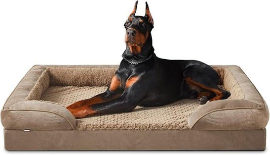 INVENHO Orthopedic Extra Large Dog Bed, XXL Waterproof Dog Sofa, Egg-Crate Foam Couch with Washable Removable Cover, Waterproof Lining and Nonskid Bottom by INVENHO