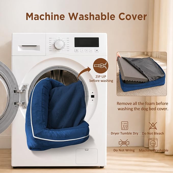 Comfort Expression Orthopedic Dog Bed for Medium Size Dog with Bolster | Waterproof Dog Couch Bed with Washable Cover & Non-Slip Bottom, Supportive Egg Crate Foam Medium Pet Bed, 30x20 Inch - Image 5