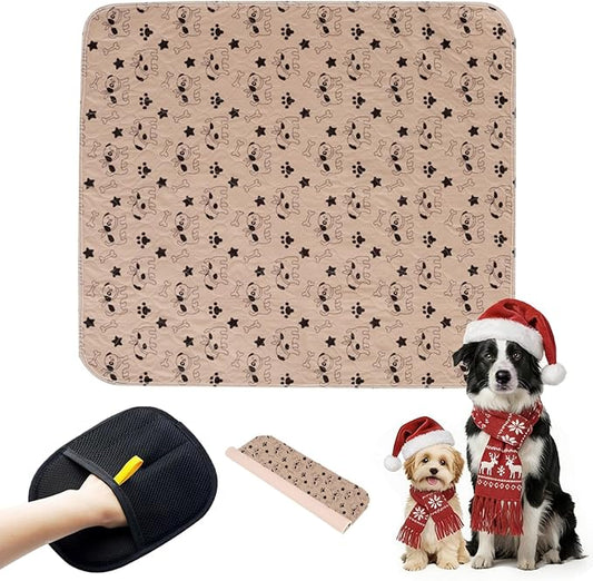 Puppy Pee Pads with Pheromones, Washable Puppy Training Pads for Dogs Reusable Puppy Potty Pads for Dogs and Cats(with Pet Hair Removal Gloves) by WelcometothekovziorxBrand