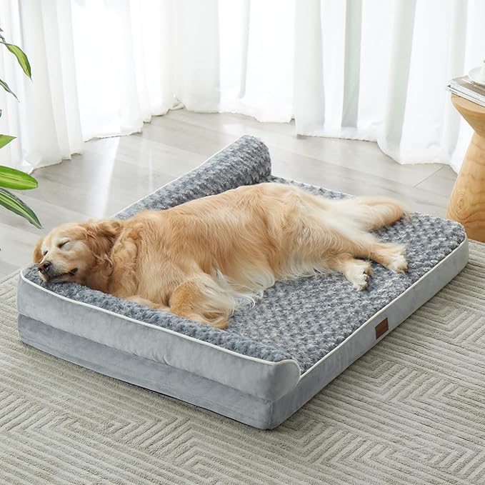 BFPETHOME Orthopedic XL Dog Beds Large Sized Dog, Washable Dog Couch Bed | Removable Cover, Waterproof Lining, Non-Slip Bottom, Large Pet Sofa with Sides, Cozy Sleeping Bed for Senior Dogs, 45*35inch by BFPETHOME