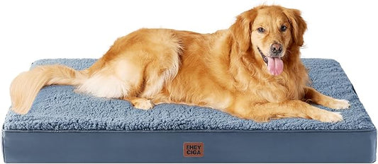 EHEYCIGA Orthopedic Dog Bed Extra Large with Removable Washable Cover, 47IN | Egg Crate Foam Support, Durable Oxford fabric, Non-Slip Bottom, Machine Washable, Soft Waterproof Plush Pet Bed Mat For Crate by EHEYCIGA