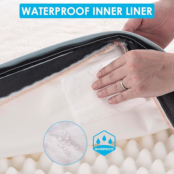 Dog Bed Covers Replacement Washable, Soft Removable Cover Zippered for Pets | Extra Large Waterproof Pet Bed Cover, Easy to Clean, Soft Plush Dog Bed Sheets 44x32x3 Inch, Replacement Cover Only - Image 3